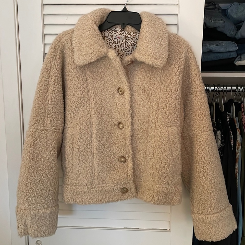 Faherty Cream Sherpa Jacket